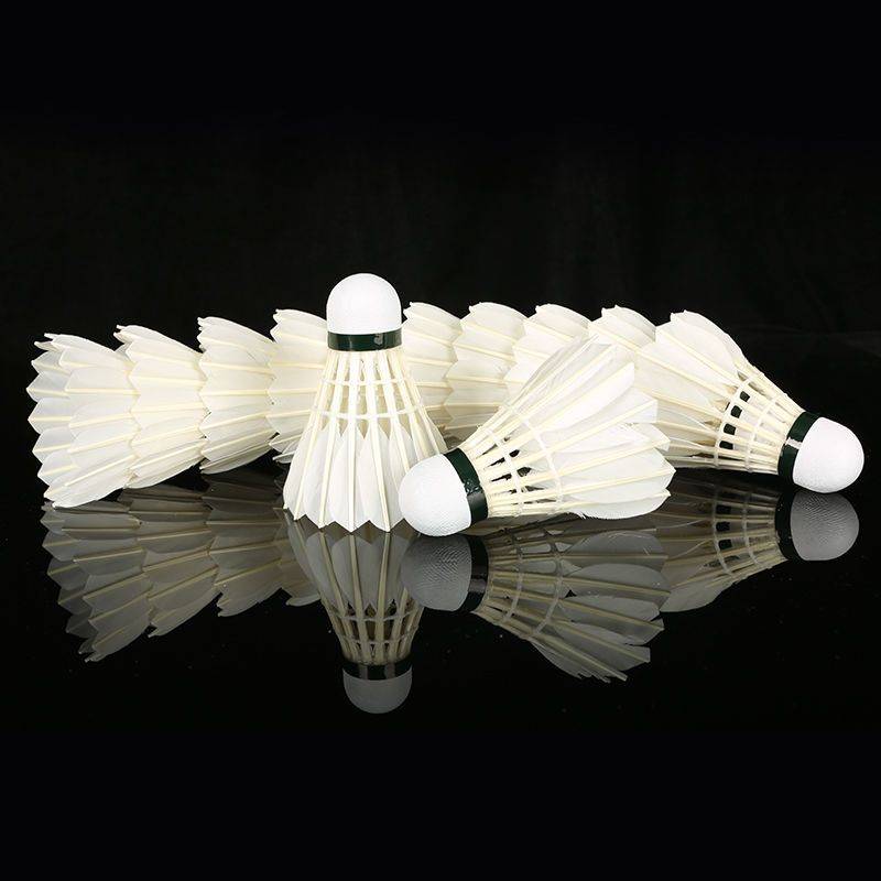 Twelve white goose balls